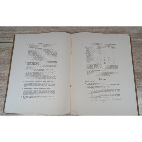 1919 Federal Reserve System Booklet – Minneapolis – Original – Rare - Picture 9 of 9